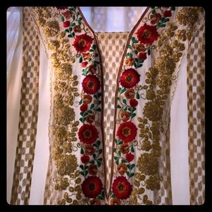 ⭐️Pink orange green and Gold flower 🌸 Print Dress